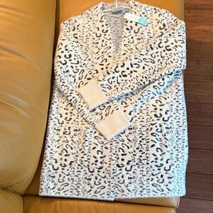 Cyrus Black and White Animal Print Cardigan